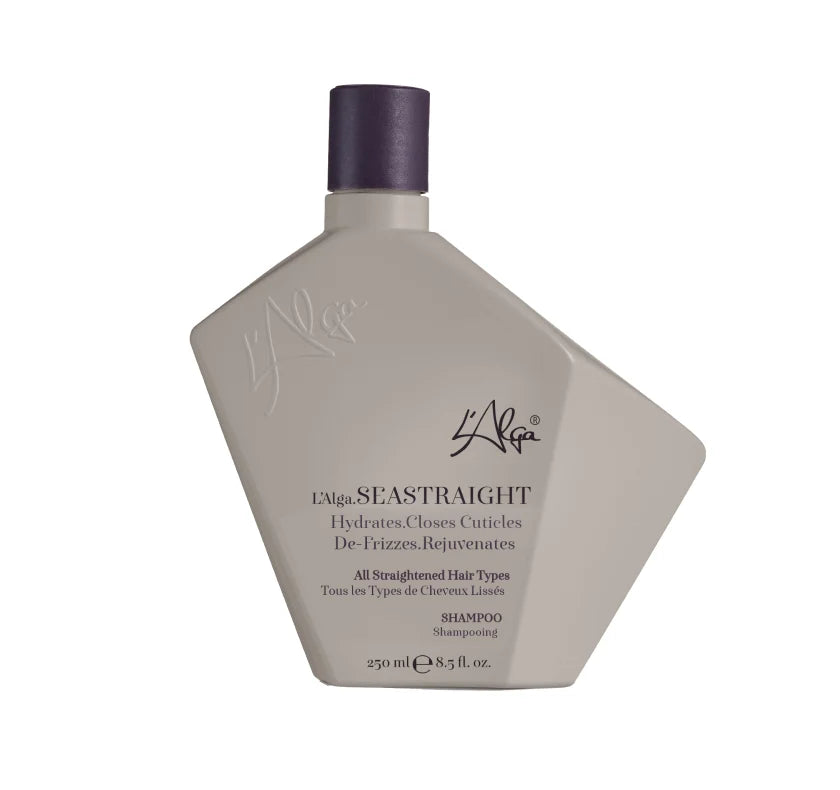 L'alga Seastraight Shampoo cu acid hialuronic si alge marine pentru par drept si indreptat. Hidrates, inchide cuticulele, antifrizz si revitalizeaza. 250ml.