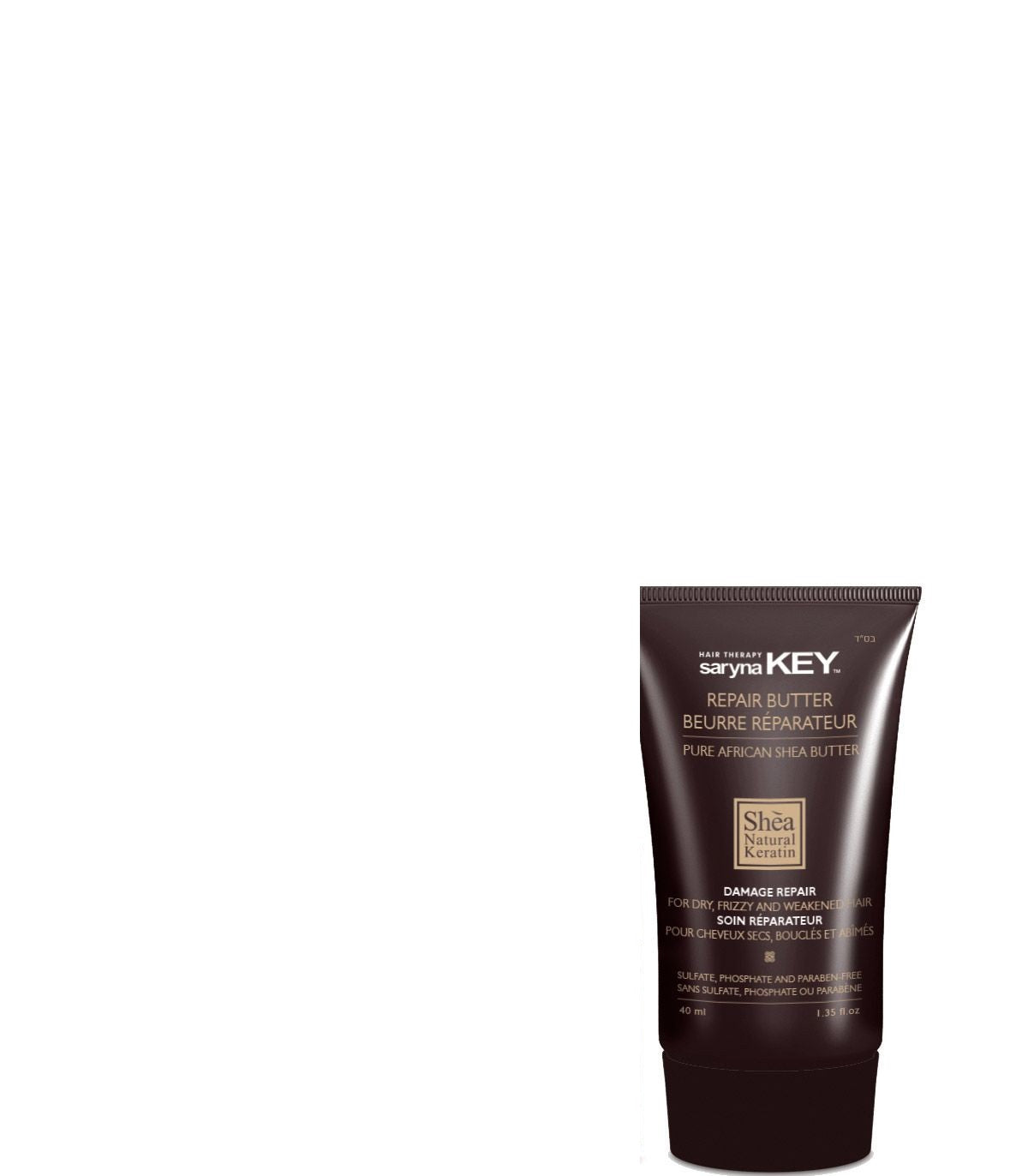 Saryna Key Damage Repair Repair Butter tub travel-size cu unt de shea african pur si keratina pentru par deteriorat, uscat, gros si cret. Fara sulfati. 40ml.