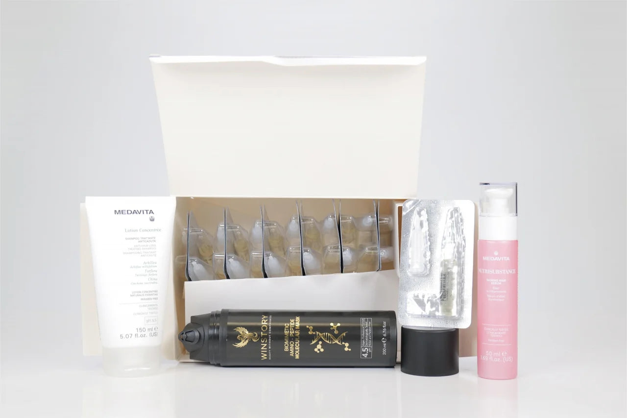 Set Anticadere + Reparare Moleculara - Fiole Medavita + Masca Moleculara WINSTORY (GRATUIT Ulei Nutritiv+Sampon Anticadere