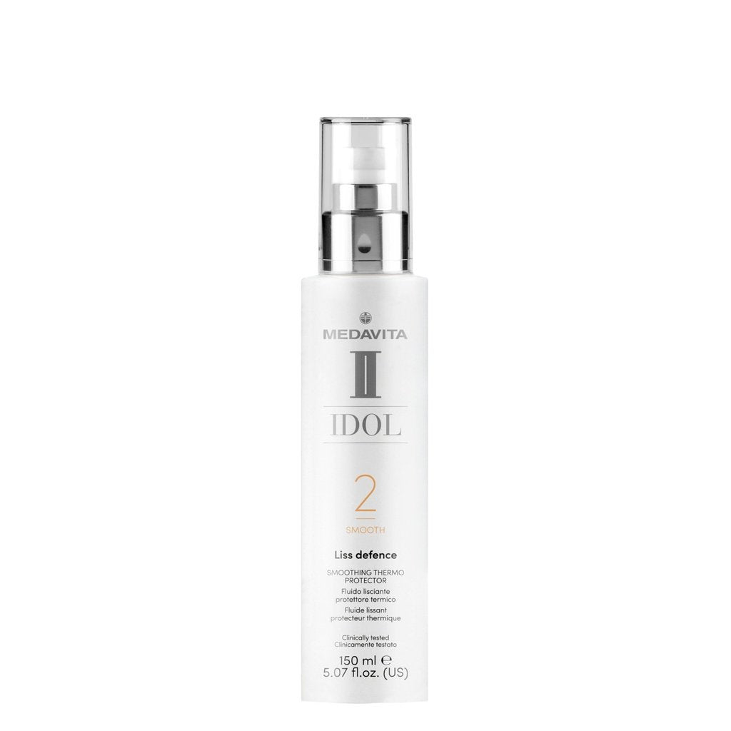 Medavita Idol Liss Defence Fluid Termoprotector Netezire Anti-Frizz 150ml – Clinically Tested. Sigileaza cuticulele, protejeaza de caldura si elimina frizz-ul.