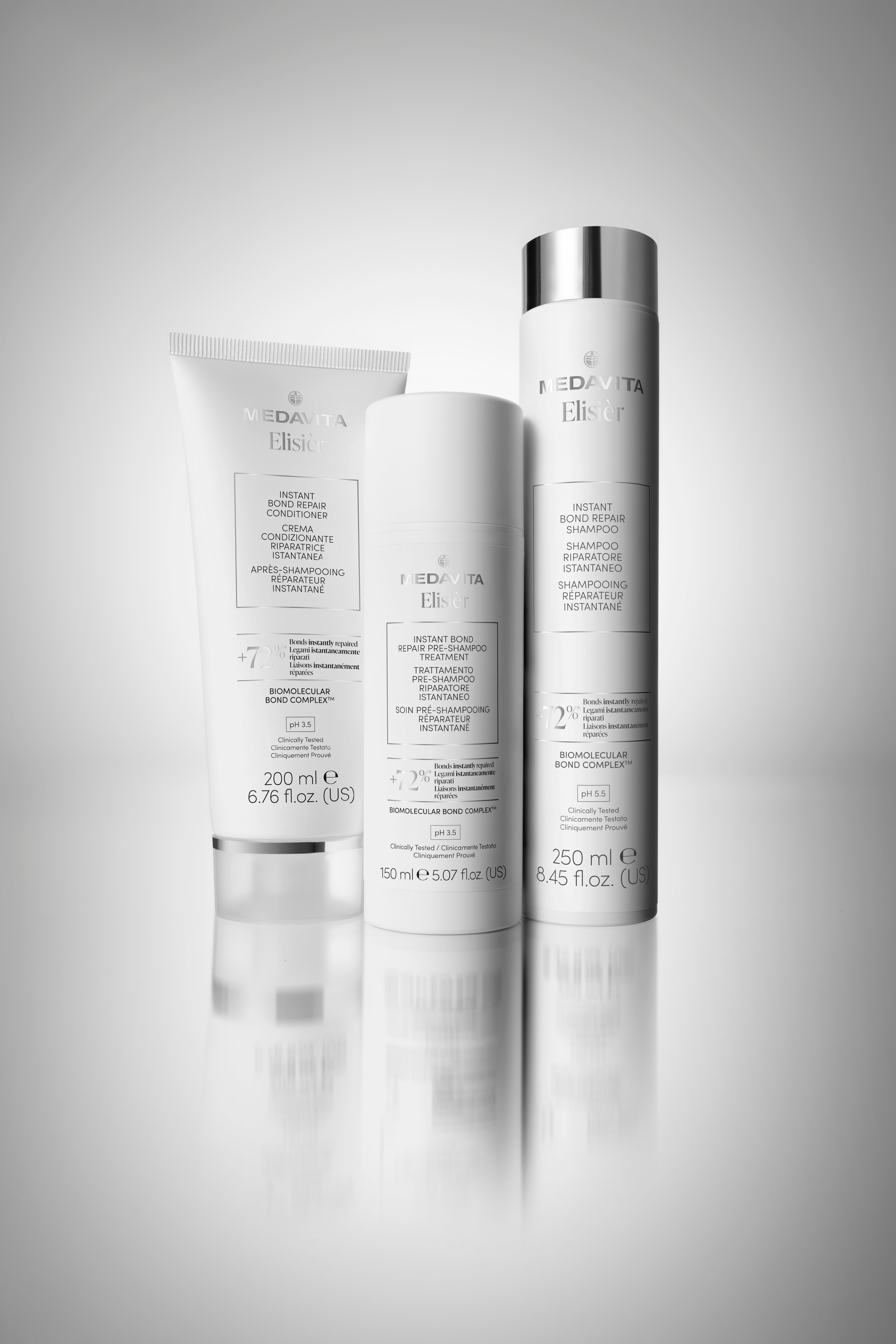 Set PreSampon Sampon Conditioner Elisier Instant Bond Repair Medavita
