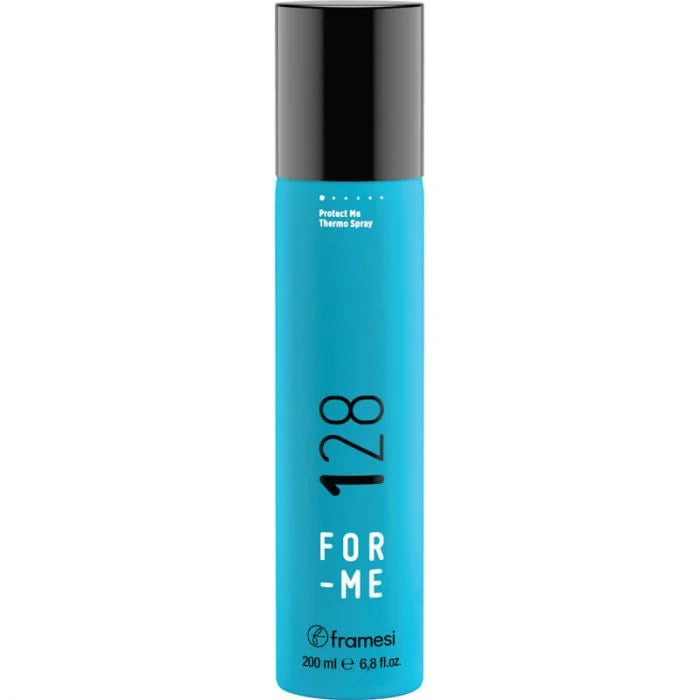 Framesi For-Me 128 Thermal Protect Spray 200ml cu alge Wakame, pantenol si filtre UV. Termoprotectie zilnica impotriva caldurii, poluarii si decolorarii. Par stralucitor.
