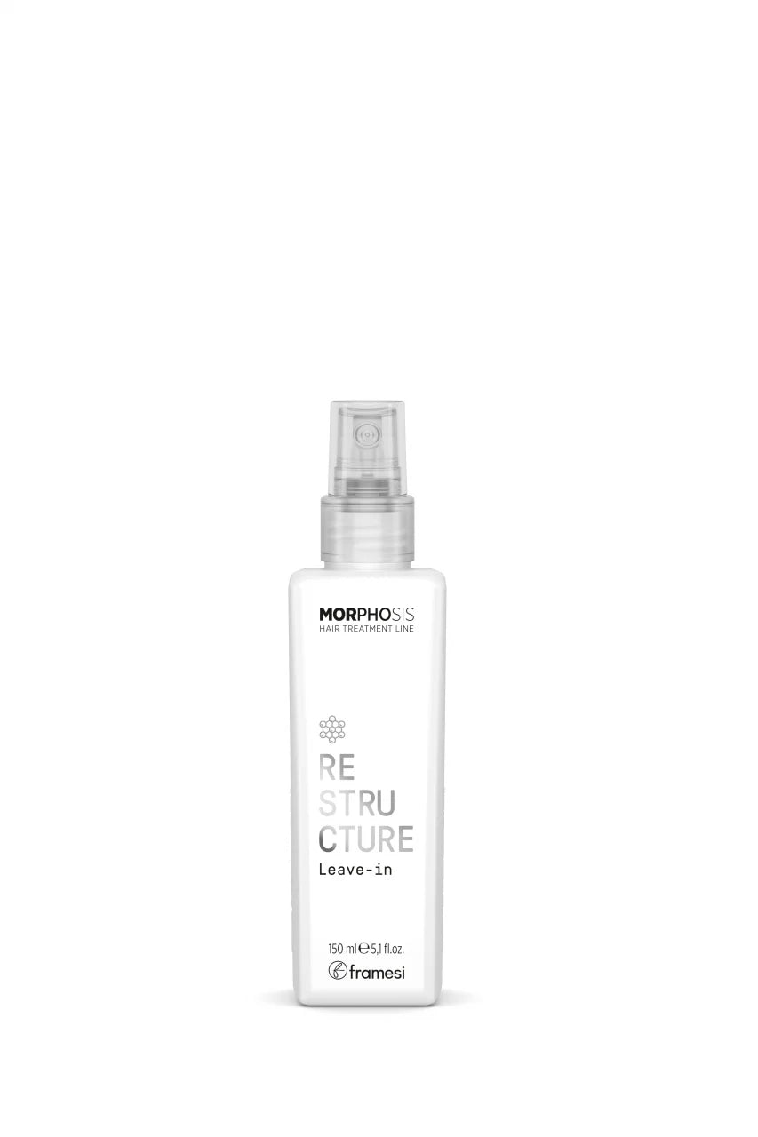 Framesi Morphosis Restructure Leave-in 150ml spray – masca fara clatire pentru par deteriorat. Cu extract orez fermentat, colagen vegan si peptide vegetale. Made in Italy.
