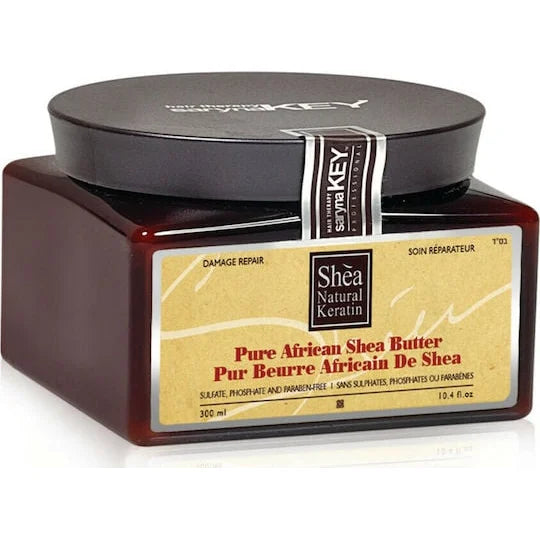 Saryna Key Damage Repair Pure African Shea Butter cu vitamine A, E, F si keratina pentru par deteriorat si gros. Repara, hidrateaza si protejeaza culoarea. 300ml.
