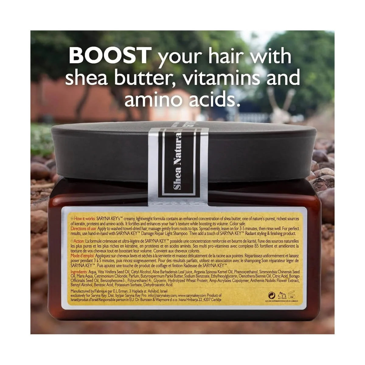 Saryna Key Damage Repair Repair Butter cu unt de shea african pur, vitamine A E F, aminoacizi si keratina pentru par deteriorat, gros si cret. Color safe. 300ml.
