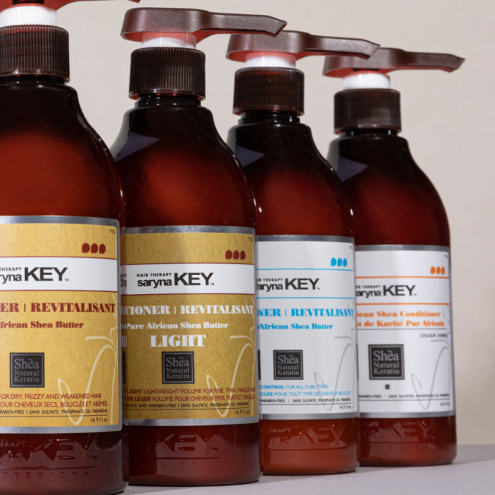 Saryna Key gama completa conditionere: Damage Repair, Damage Repair Light, Curl Control si Citrus Zime – cu unt de shea african si keratina naturala.
