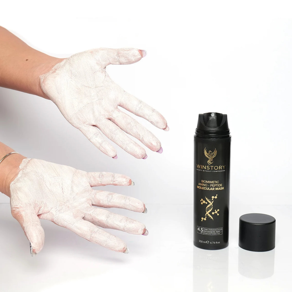 Winstory Biomimetic Amino-Peptide Molecular Mask 200ml – textura produsului la aplicare, masca moleculara pentru reconstructie intensiva par deteriorat
