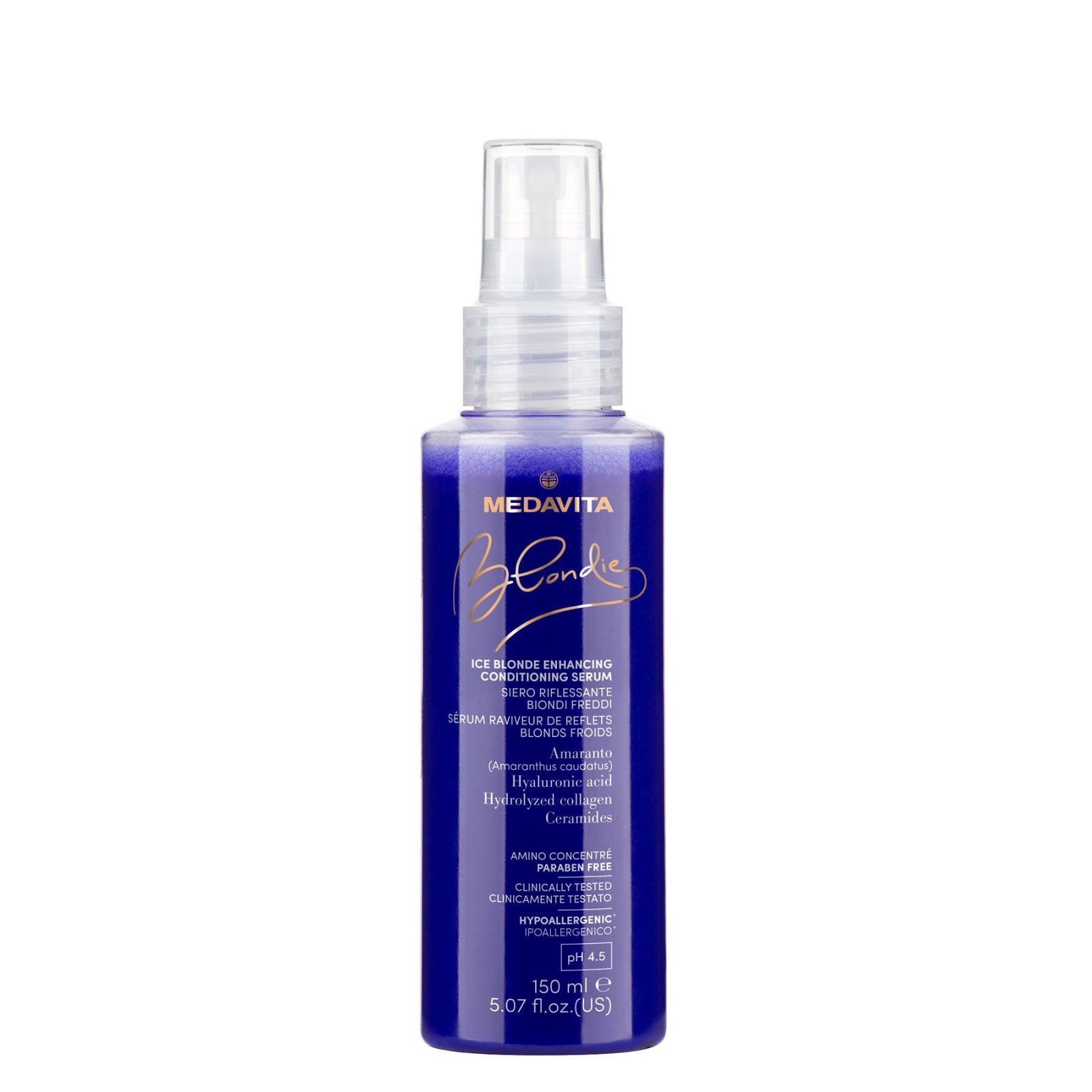 Spray pentru păr condiționant cu efect iluminator, pentru tonurile reci de blond